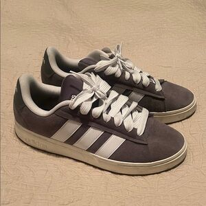 Adidas Men's Gray and White Sneakers